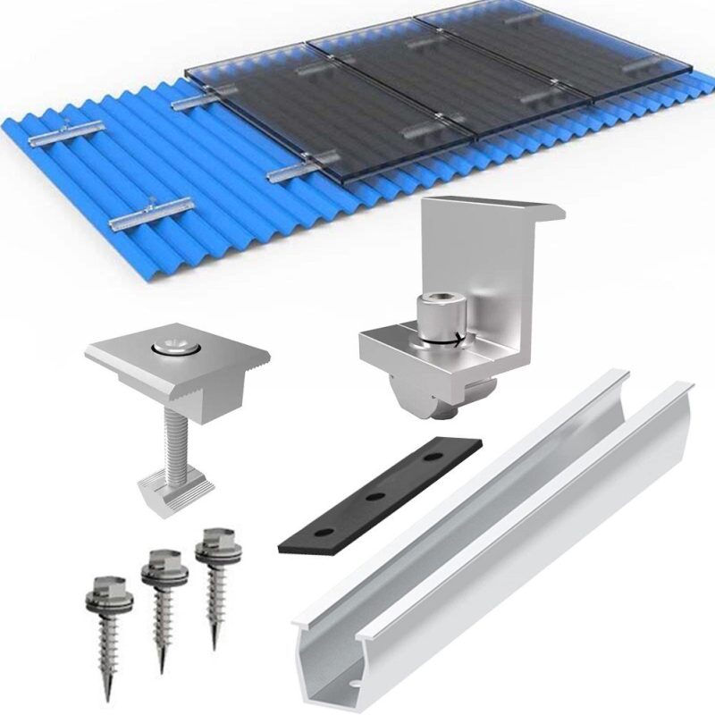 Solar 3 Rails Aluminium short rails-mini rails for solar mounting - SolarMall Energy ...